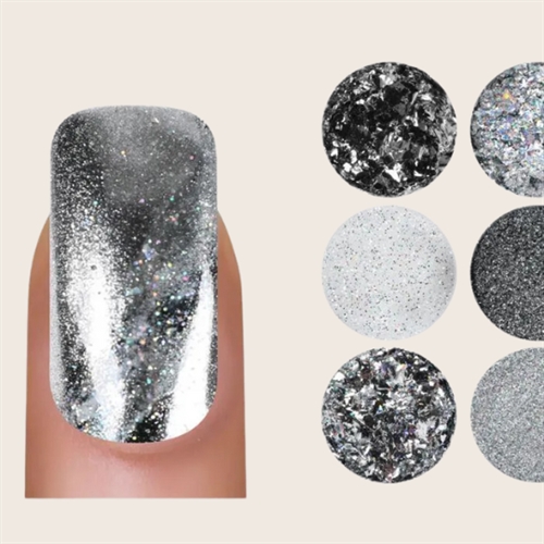 Emmi-Nail Chrome Powder Sæt Sølv